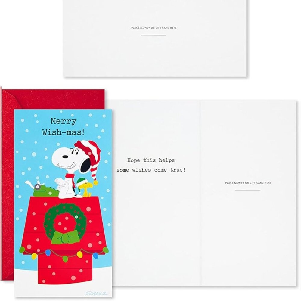 10 Hallmark Peanuts Snoopy Christmas Money Holders or Gift Cards & Envelopes NEW - Picture 4 of 6